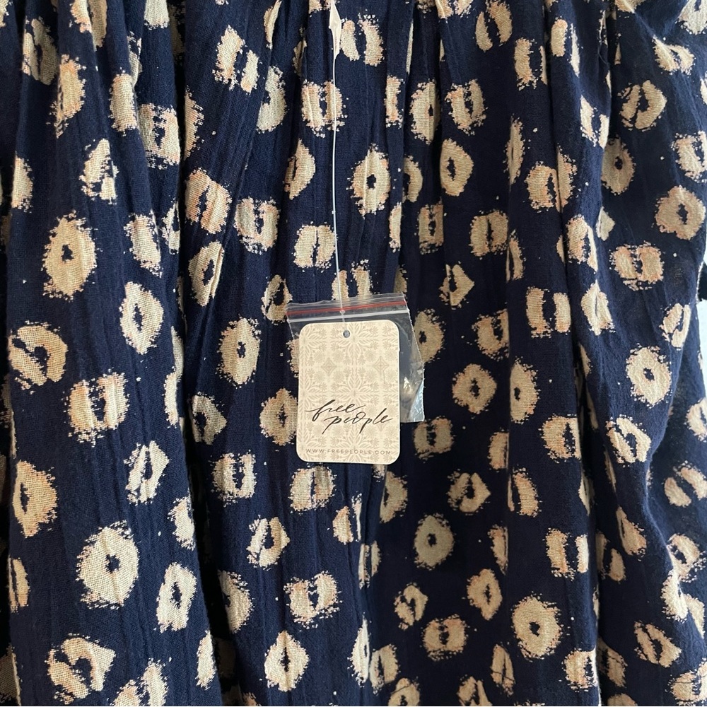$109 Retail NWT Women’s Free People Molly Sleeveless Cotton Tunic Indigo - Small - Picture 7 of 9